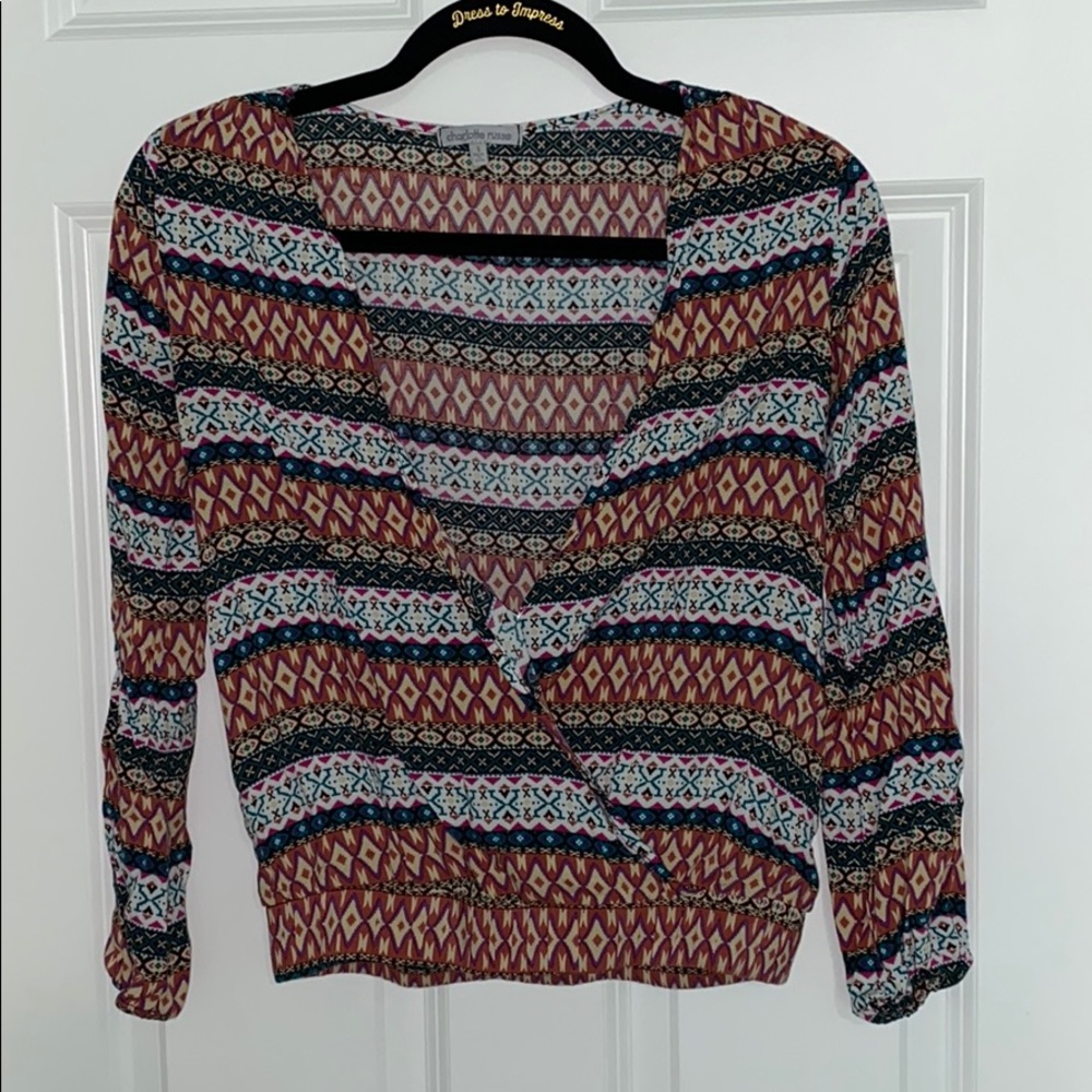 Open Front Printed Top
